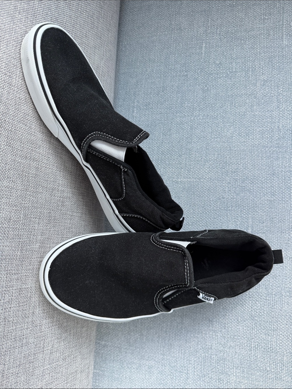 Kids Vans Black Slip-On Canvas Loafers with White Midsole Size 5,5 (Big Kid) - Picture 3 of 12